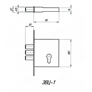 Замок врезной ЗВЦ-1 (б/ц)  #226148